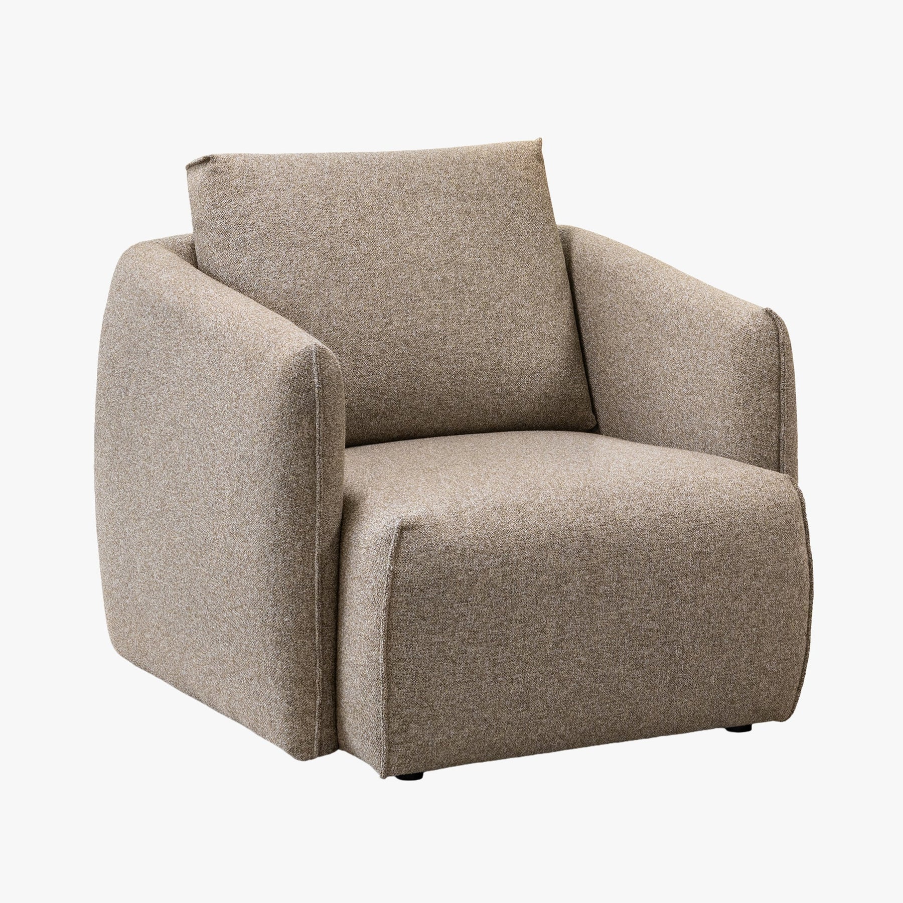 DAYLA Fauteuil en tissu taupe