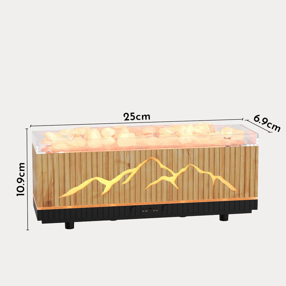 DEBY Diffuseur d'huiles essentielles avec pierres à LED couleur bois