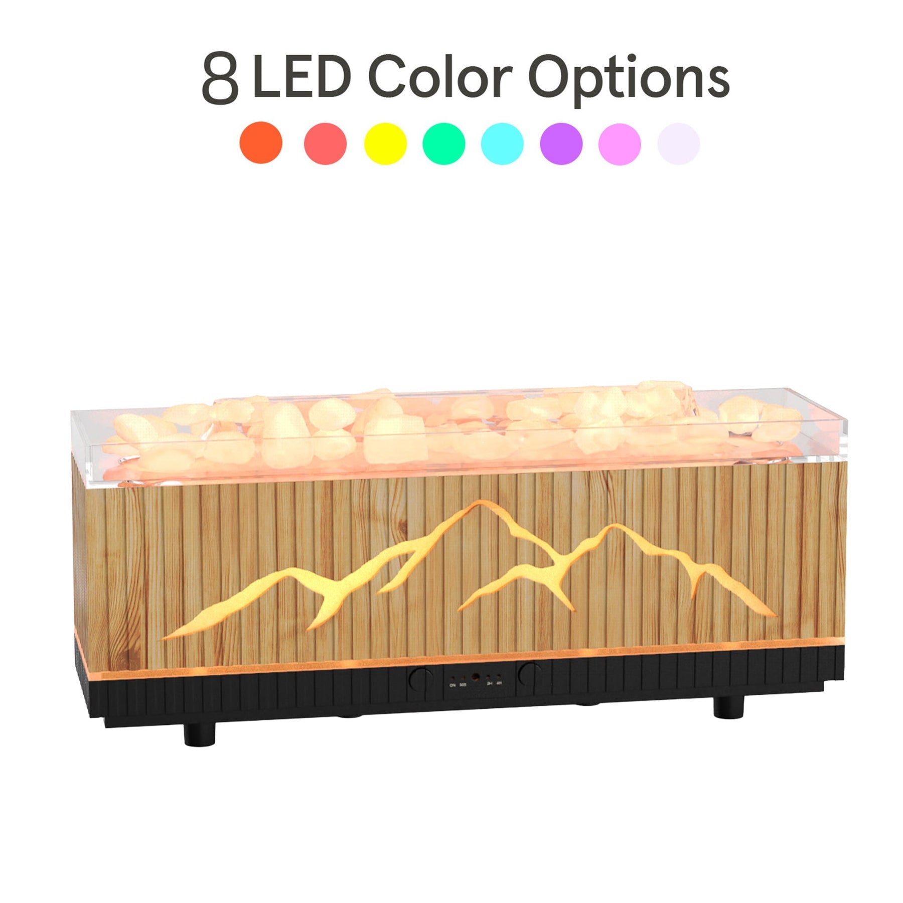 DEBY Diffuseur d'huiles essentielles avec pierres à LED couleur bois