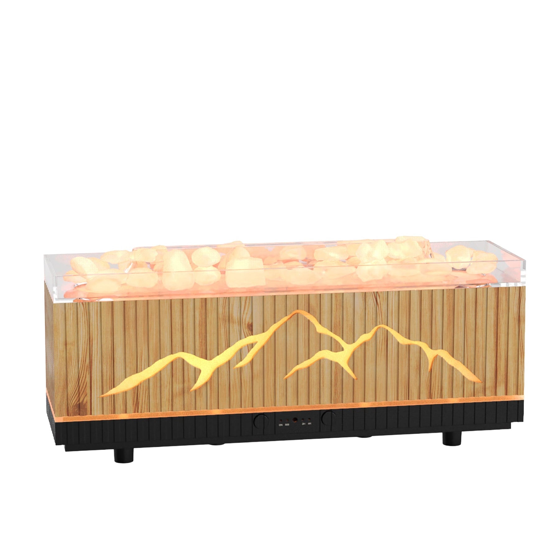 DEBY Diffuseur d'huiles essentielles avec pierres à LED couleur bois