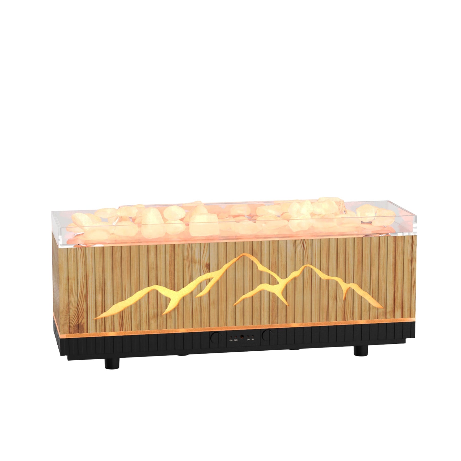 DEBY Diffuseur d'huiles essentielles avec pierres à LED couleur bois
