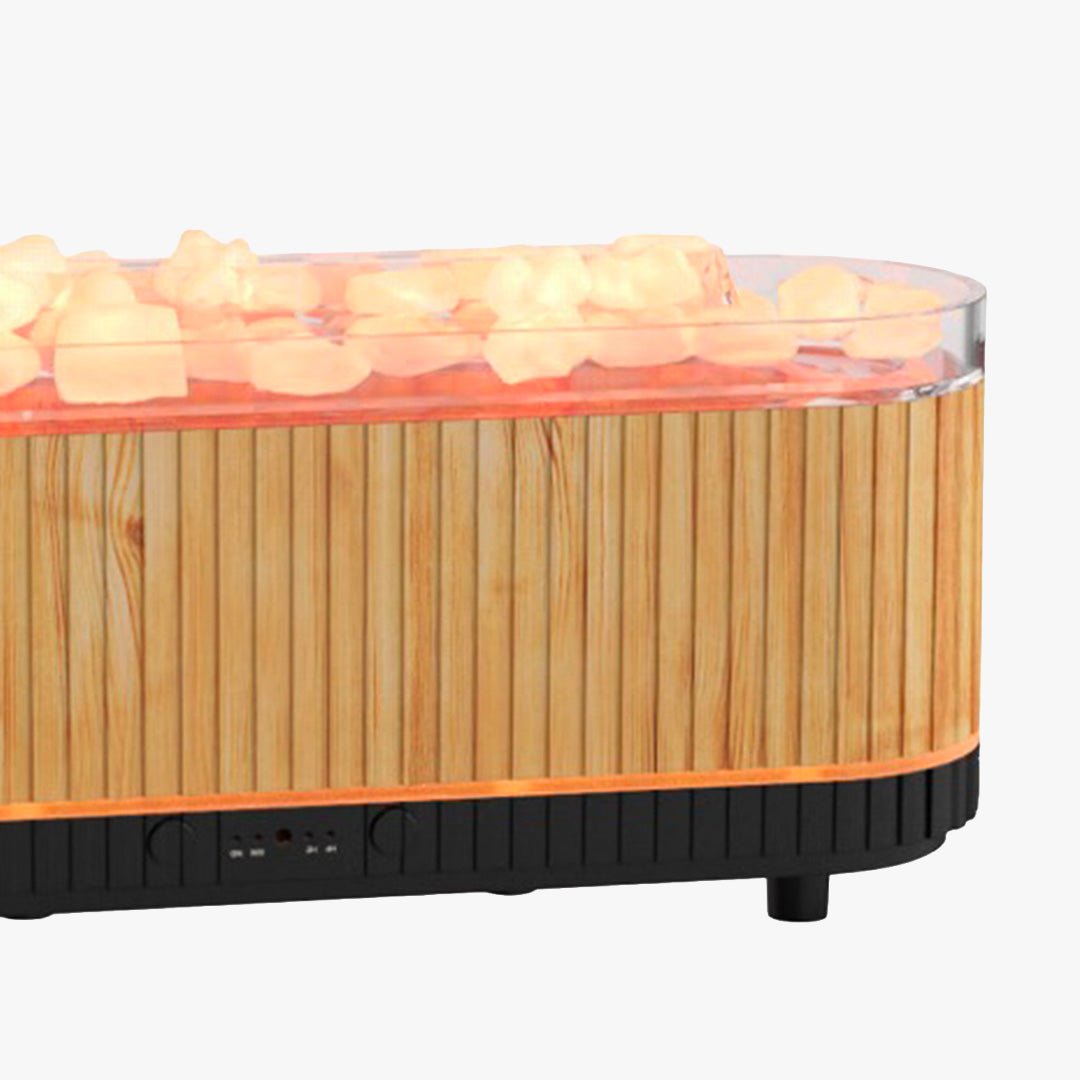 DERYA Diffuseur d'huiles essentielles avec pierres à LED couleur bois