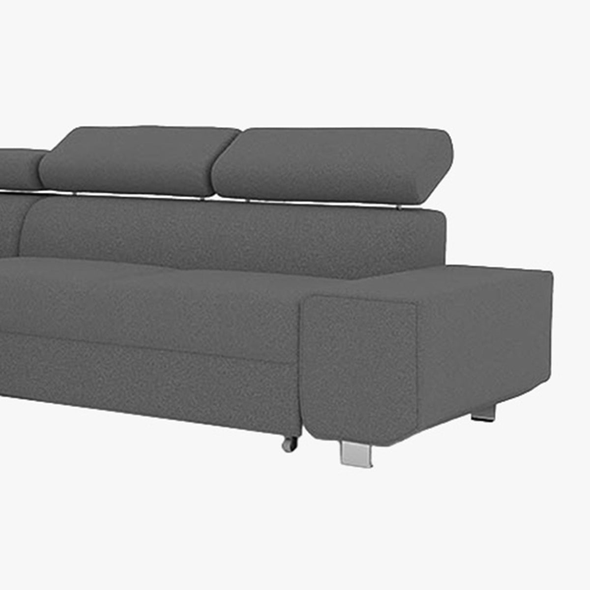 EIDEN Canapé d'angle convertible avec coffre en tissu gris foncé - Angle gauche