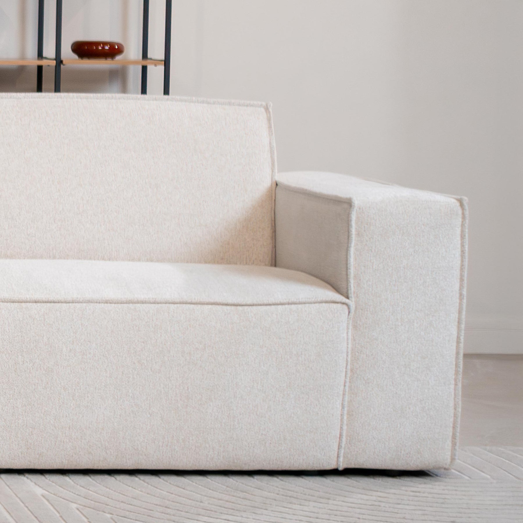 ELIA Canapé d'angle en tissu beige - Angle gauche