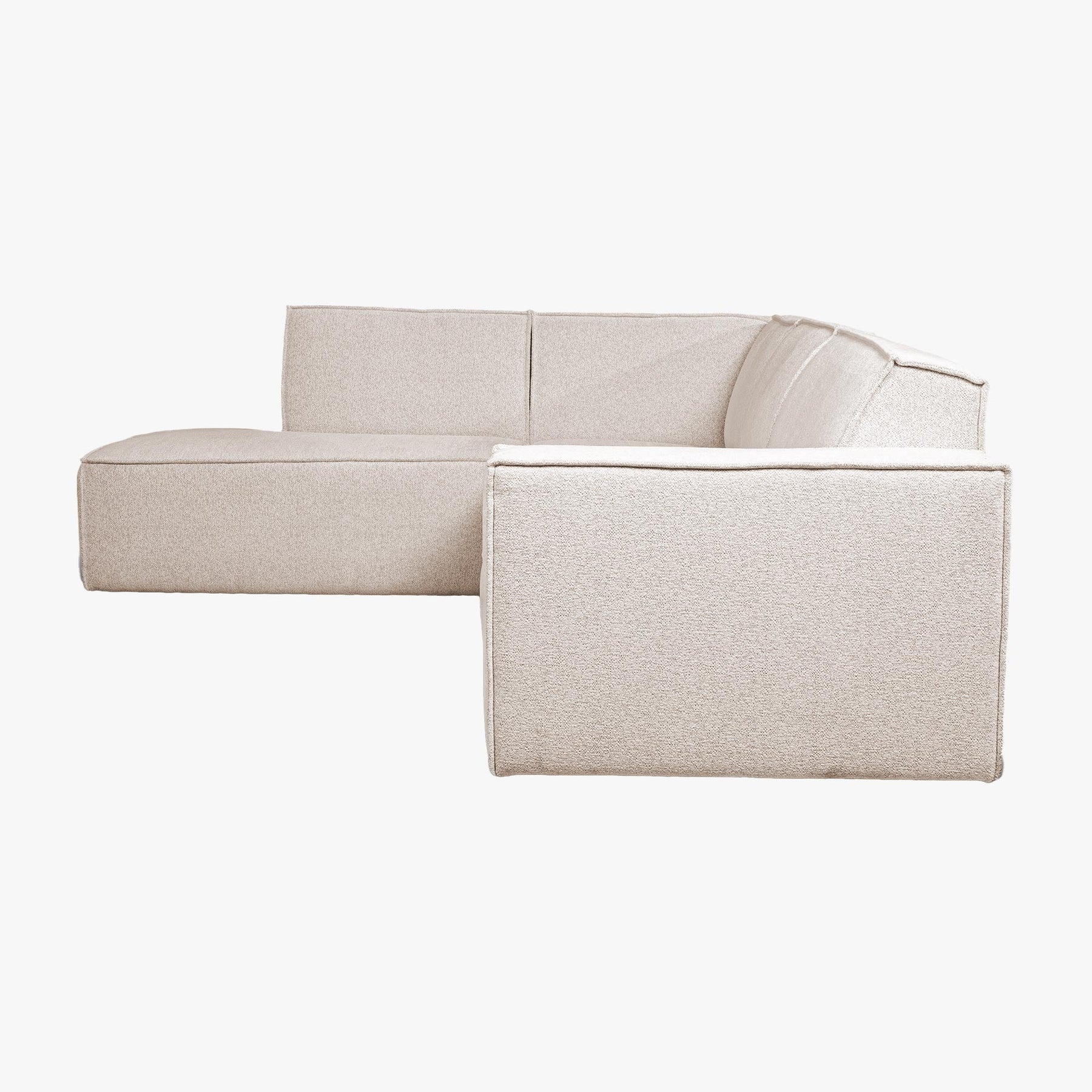 ELIA Canapé d'angle en tissu beige - Angle gauche