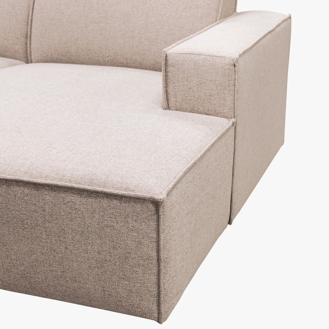 ELIA XL Canapé panoramique en tissu beige - Angle droit
