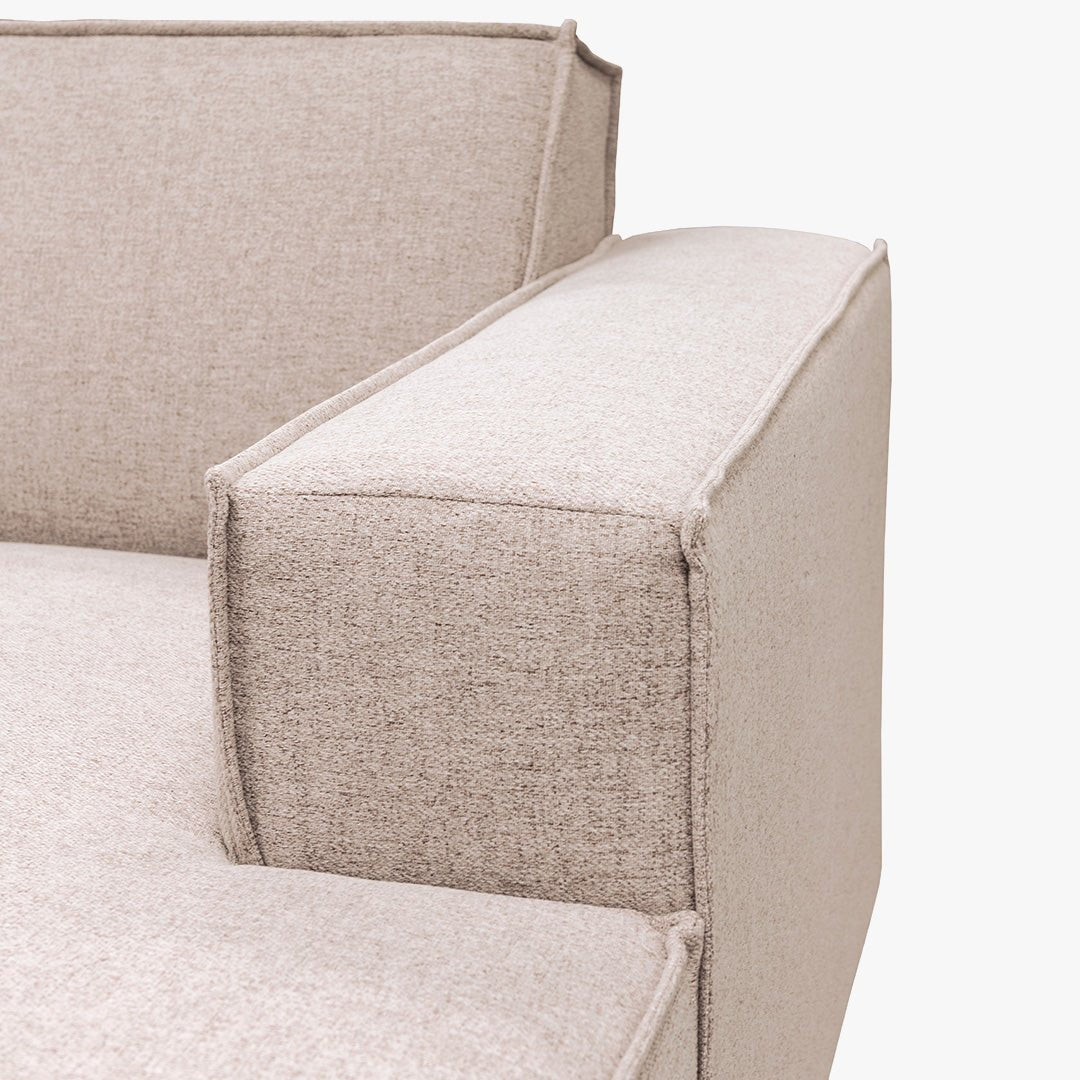 ELIA XL Canapé panoramique en tissu beige - Angle droit