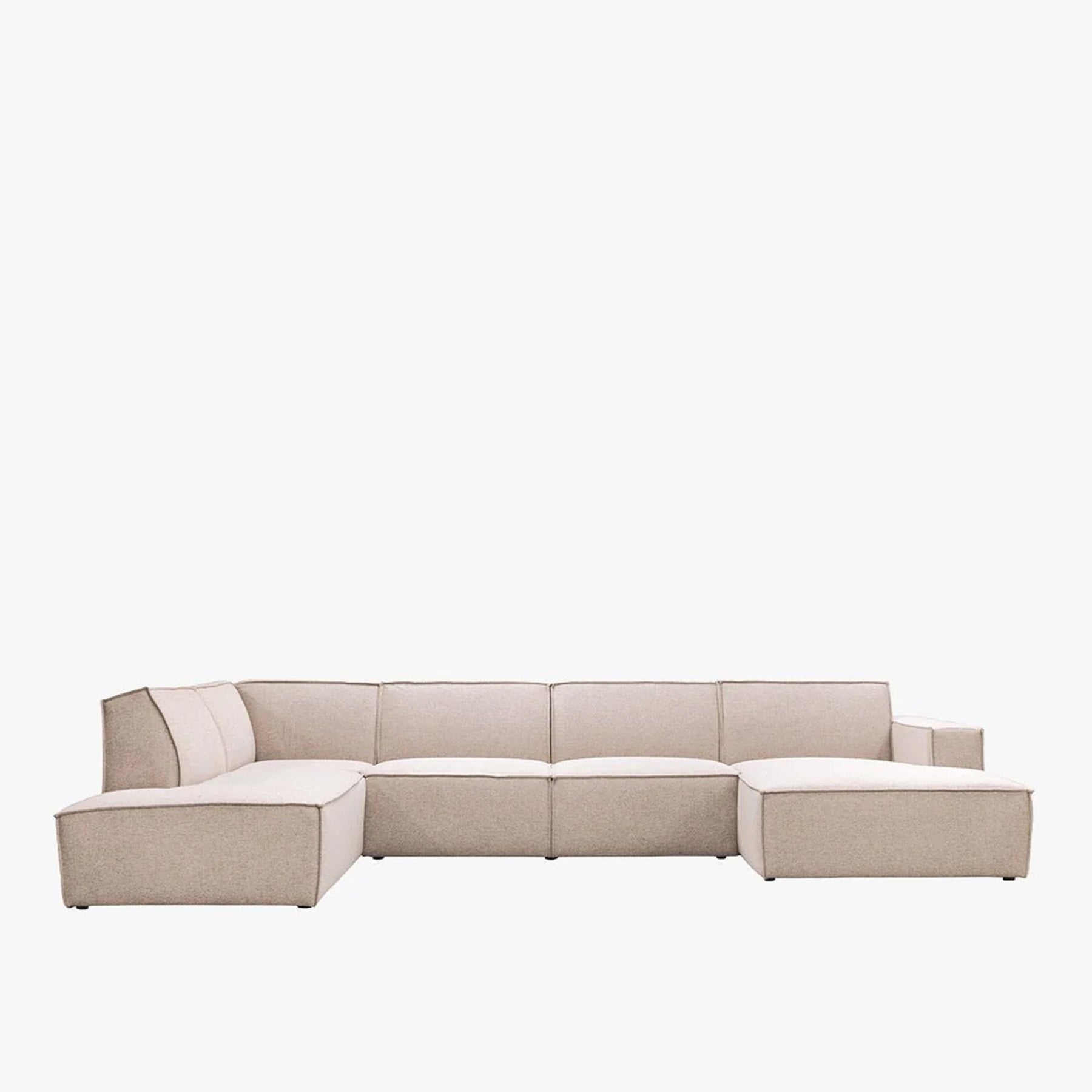 ELIA XL Canapé panoramique en tissu beige - Angle droit