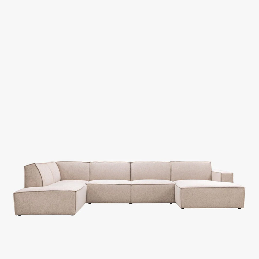 ELIA XL Canapé panoramique en tissu beige - Angle droit