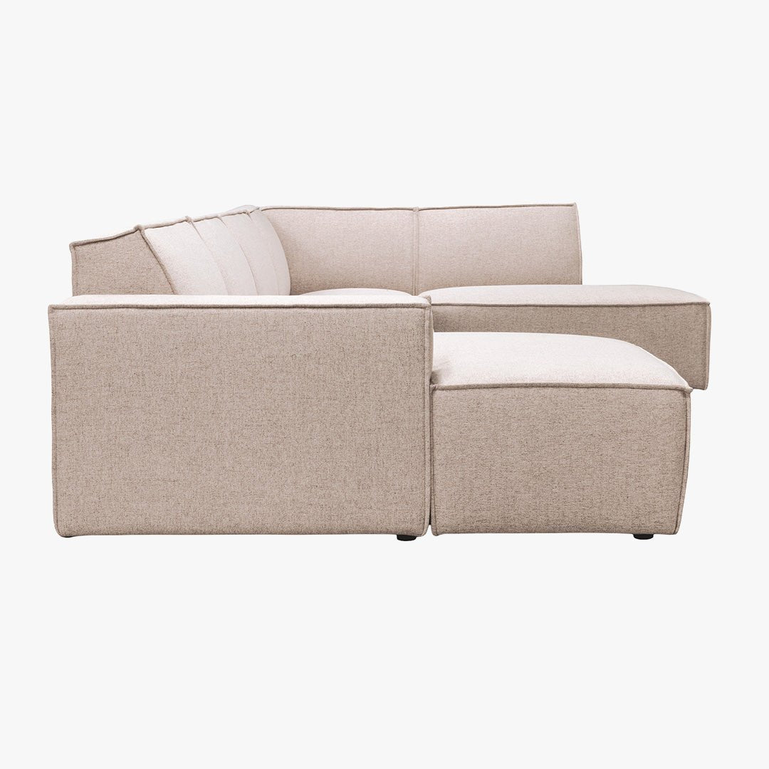 ELIA XL Canapé panoramique en tissu beige - Angle gauche