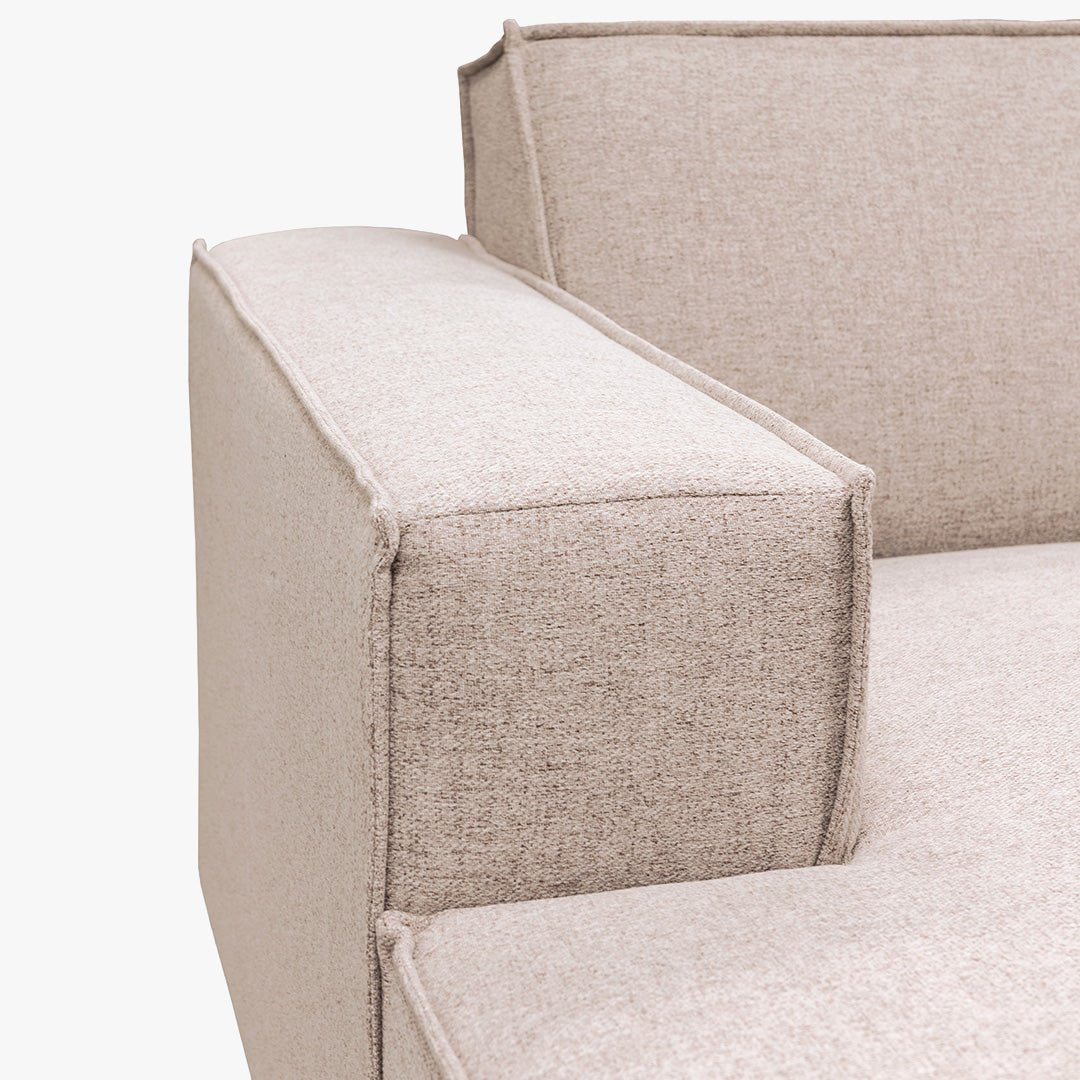 ELIA XL Canapé panoramique en tissu beige - Angle gauche