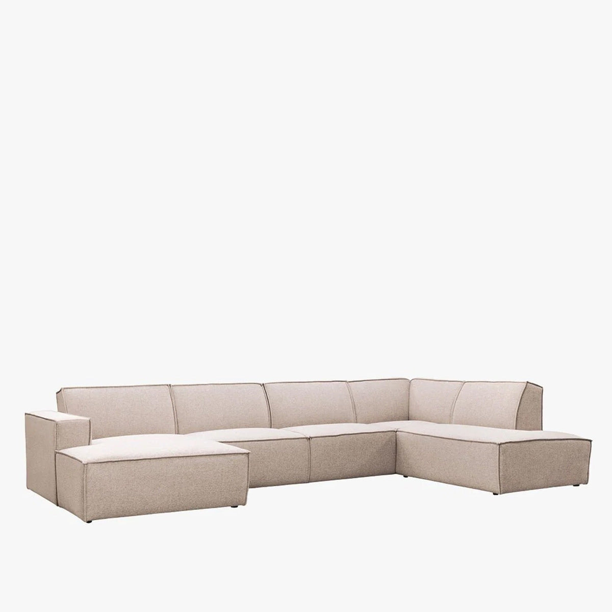 ELIA XL Canapé panoramique en tissu beige - Angle gauche