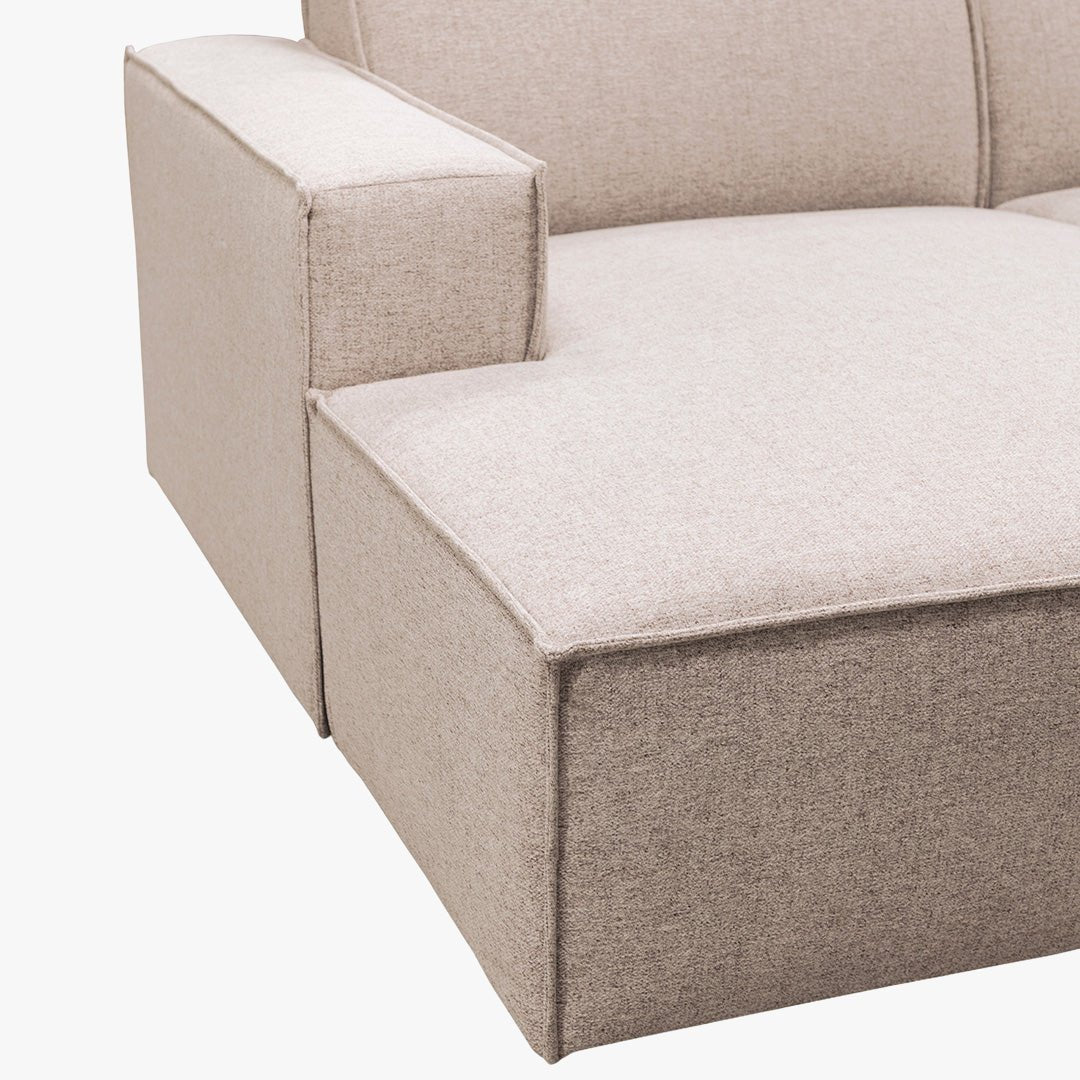 ELIA XL Canapé panoramique en tissu beige - Angle gauche