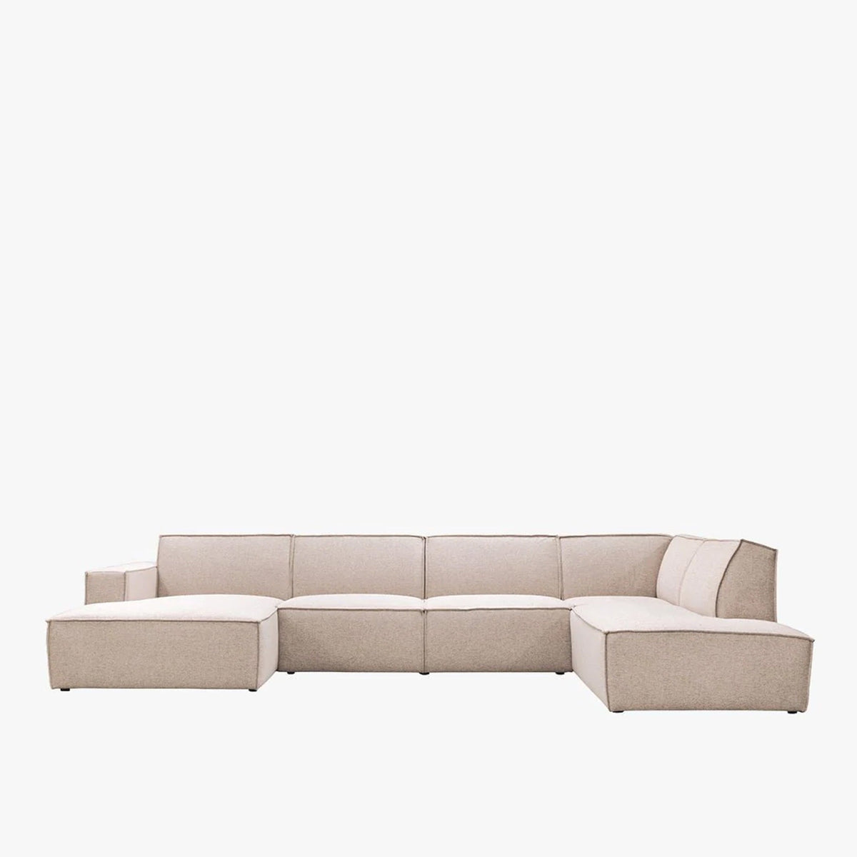 ELIA XL Canapé panoramique en tissu beige - Angle gauche