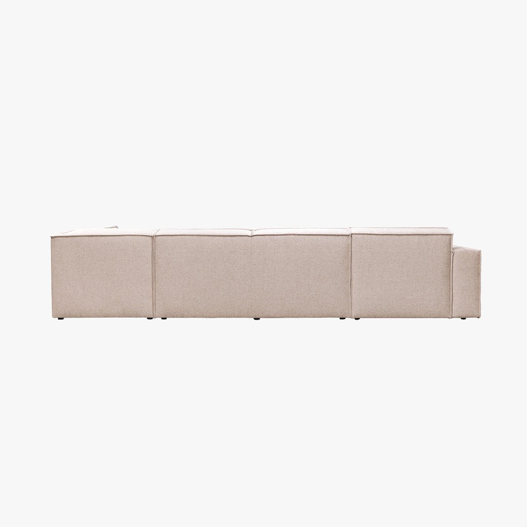 ELIA XL Canapé panoramique en tissu beige - Angle gauche
