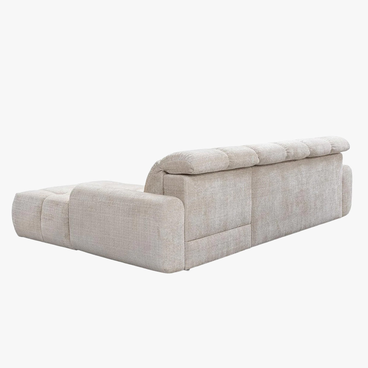 ELIOS Canapé d'angle convertible avec coffre en tissu beige - Angle droit