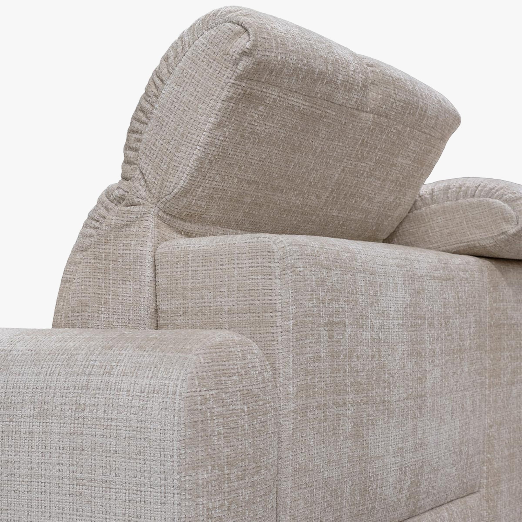 ELIOS Canapé d'angle convertible avec coffre en tissu beige - Angle droit