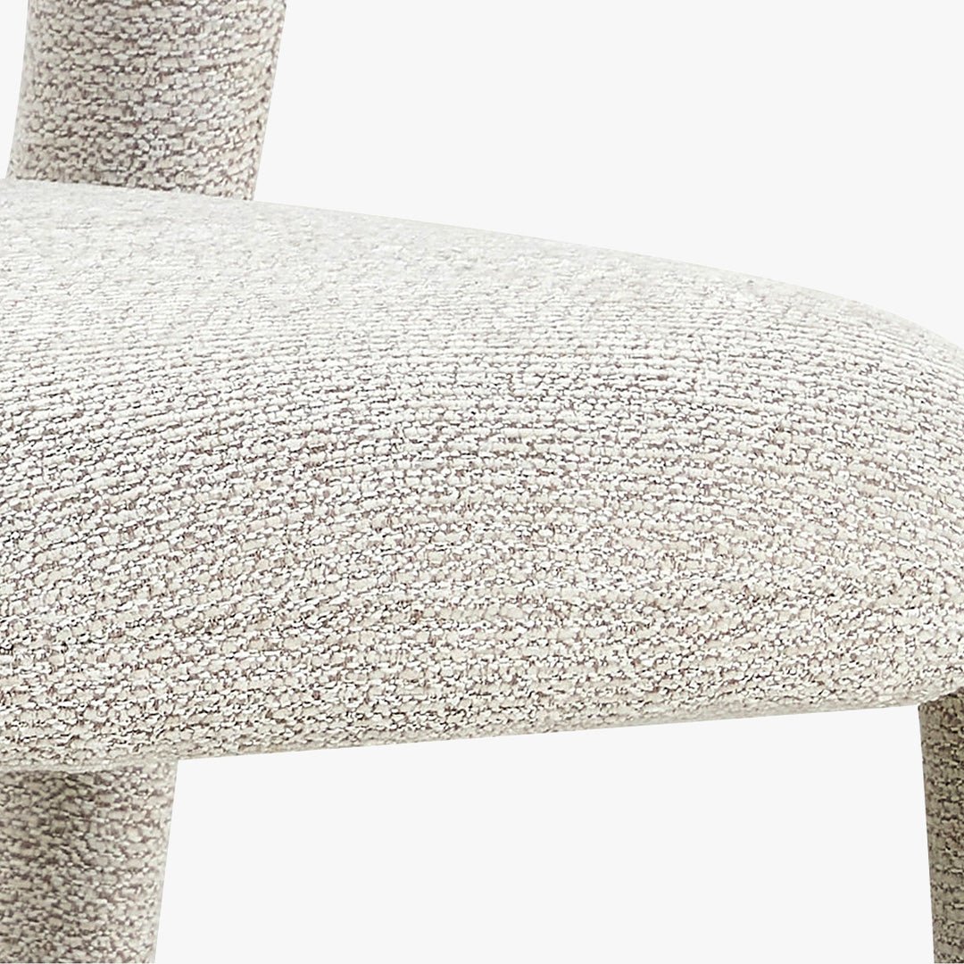 ELVAS Chaise empilable en tissu bouclette écru