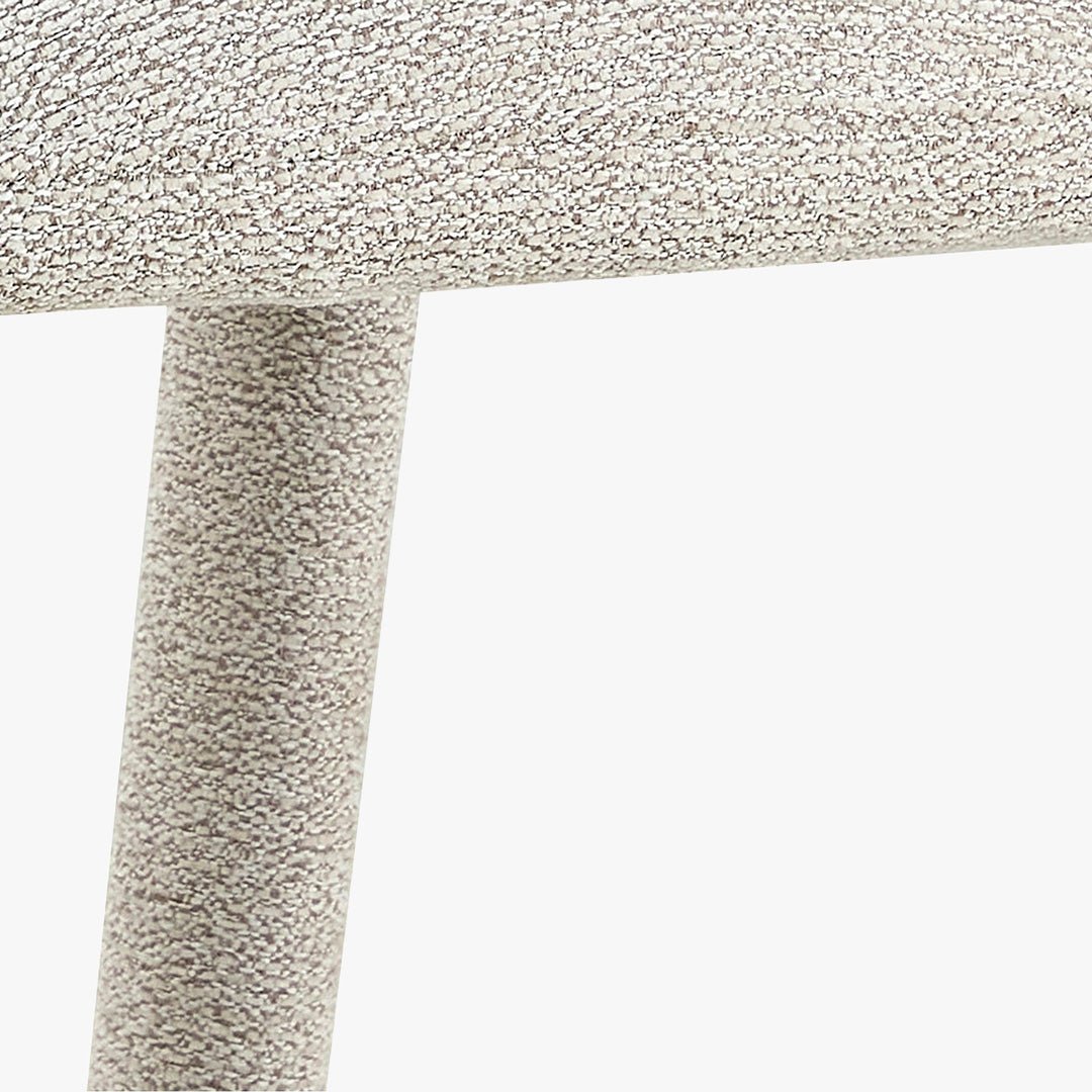 ELVAS Chaise empilable en tissu bouclette écru