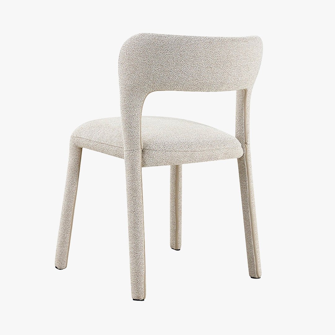 ELVAS Chaise empilable en tissu bouclette écru