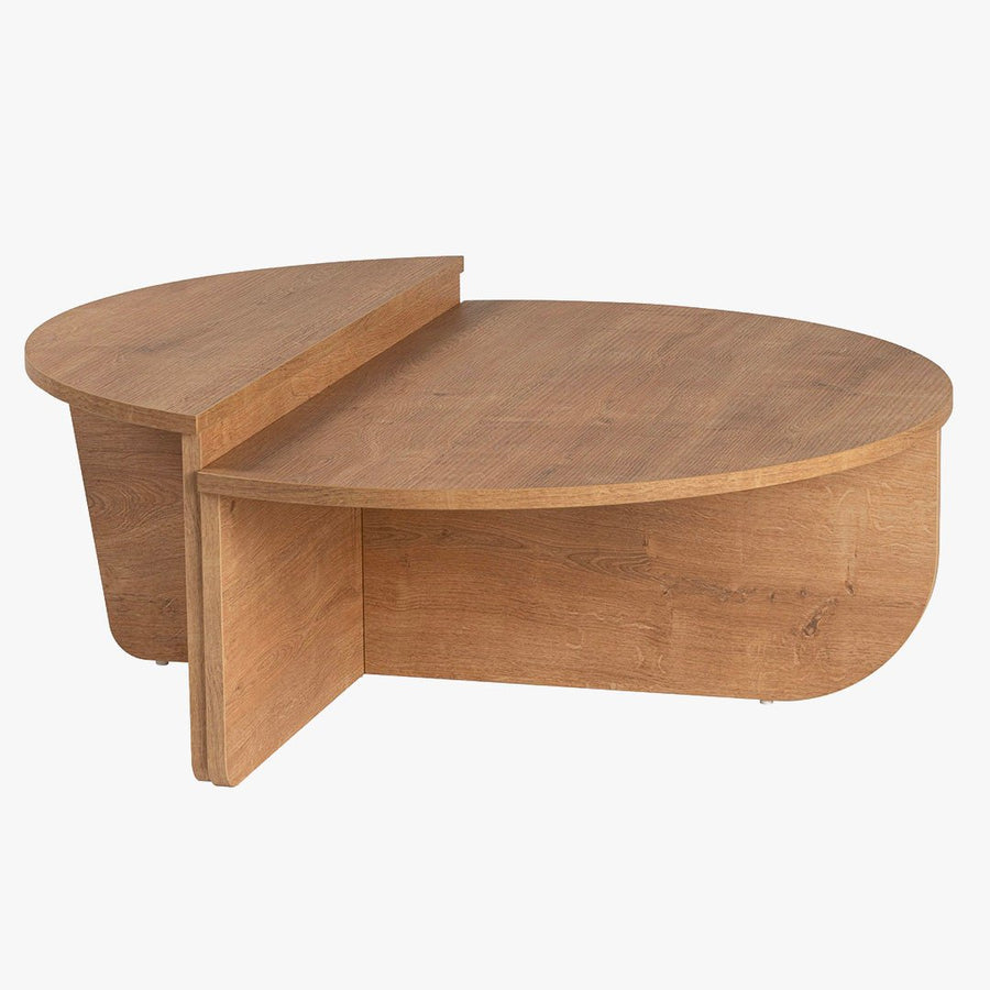 ELYNA Table basse ronde couleur bois clair D90 cm