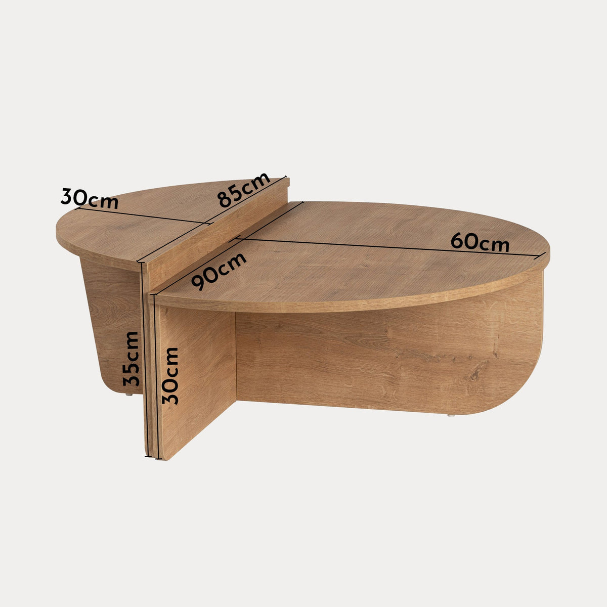 ELYNA Table basse ronde couleur bois clair D90 cm