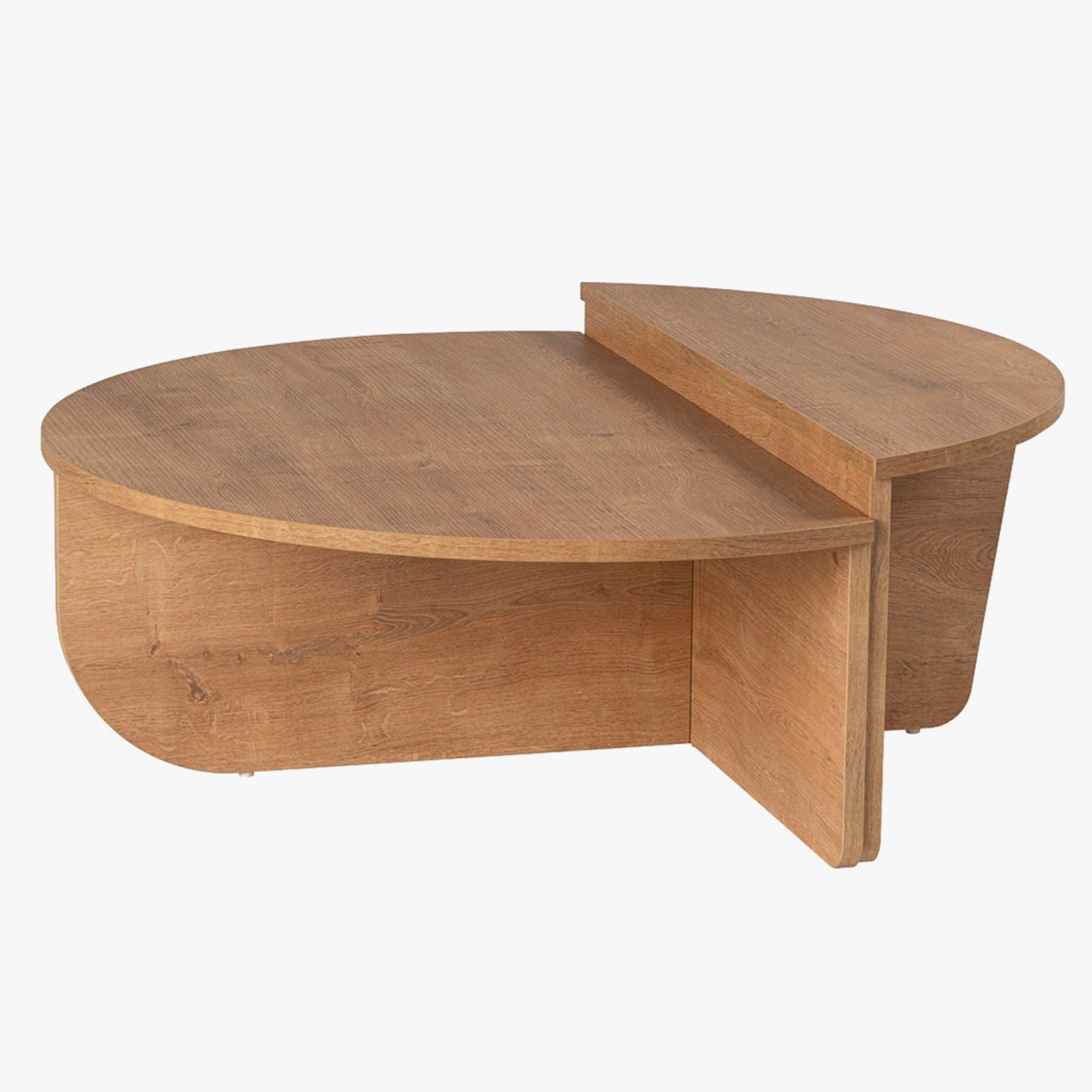 ELYNA Table basse ronde couleur bois clair D90 cm