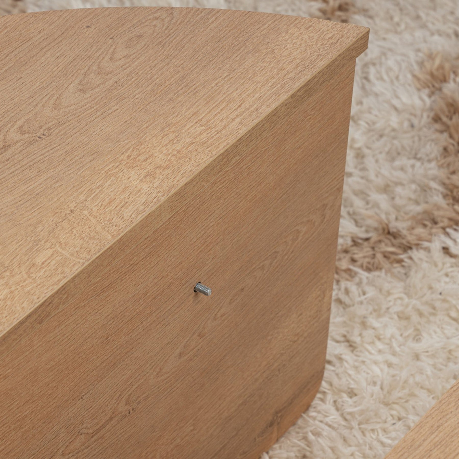 ELYNA Table basse ronde couleur bois clair D90 cm