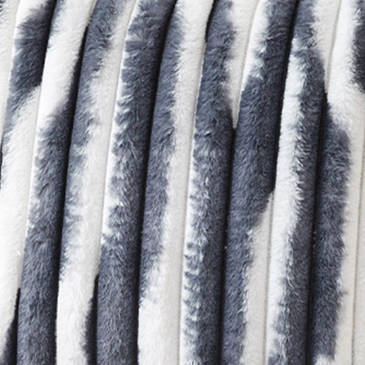 EVELYA Coussin carré en tissu côtelé gris et blanc 43x43 cm
