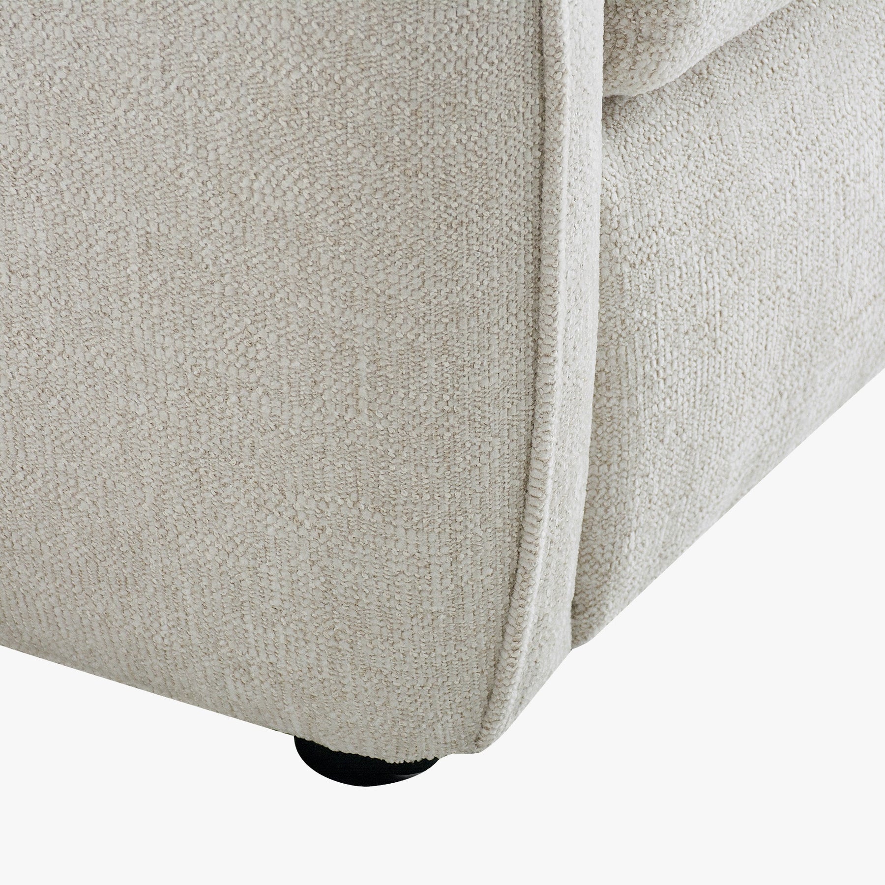 FELYA Canapé 3 places convertible matelas 12 cm en tissu écru