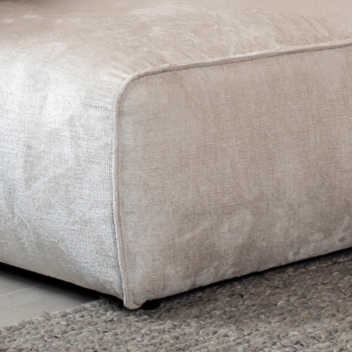 GIULIA Canapé d'angle en tissu beige - Angle gauche