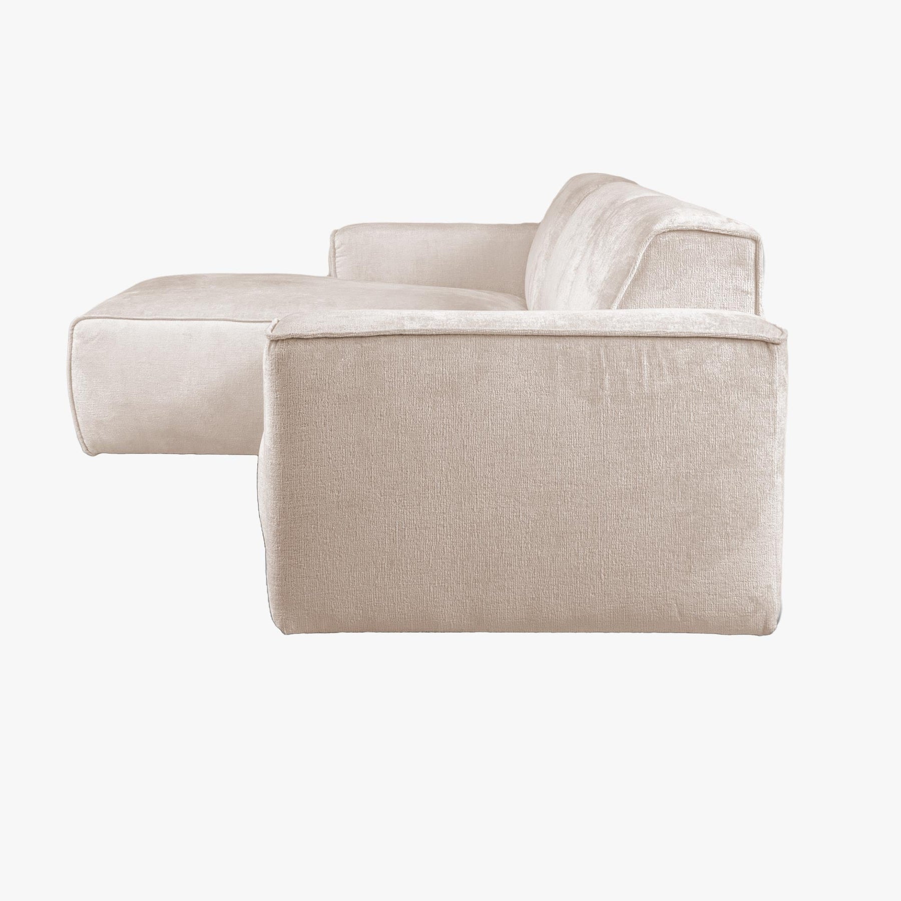 GIULIA Canapé d'angle en tissu beige - Angle gauche