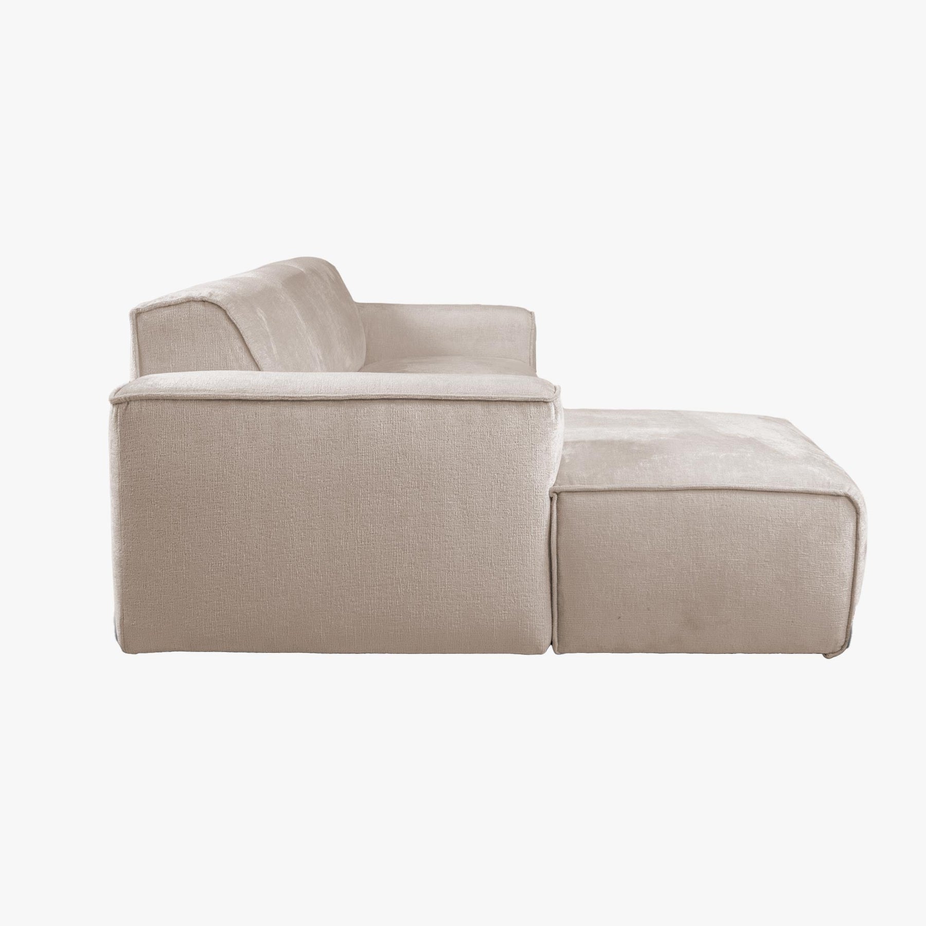GIULIA Canapé d'angle en tissu beige - Angle gauche