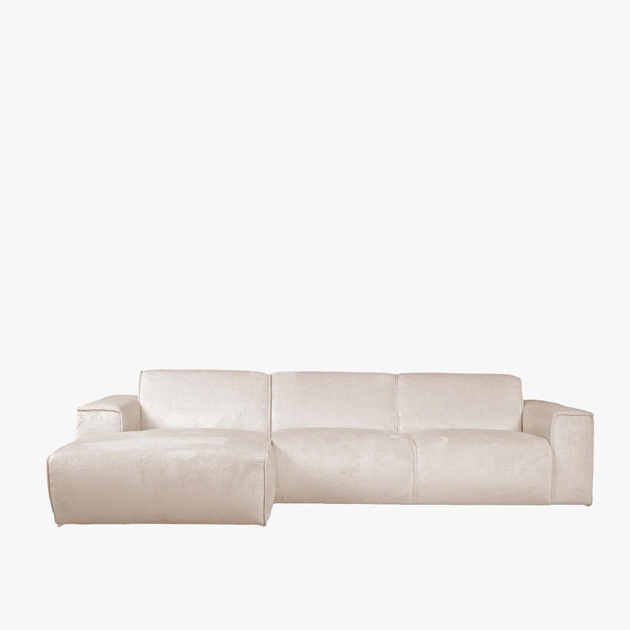 GIULIA Canapé d'angle en tissu beige - Angle gauche