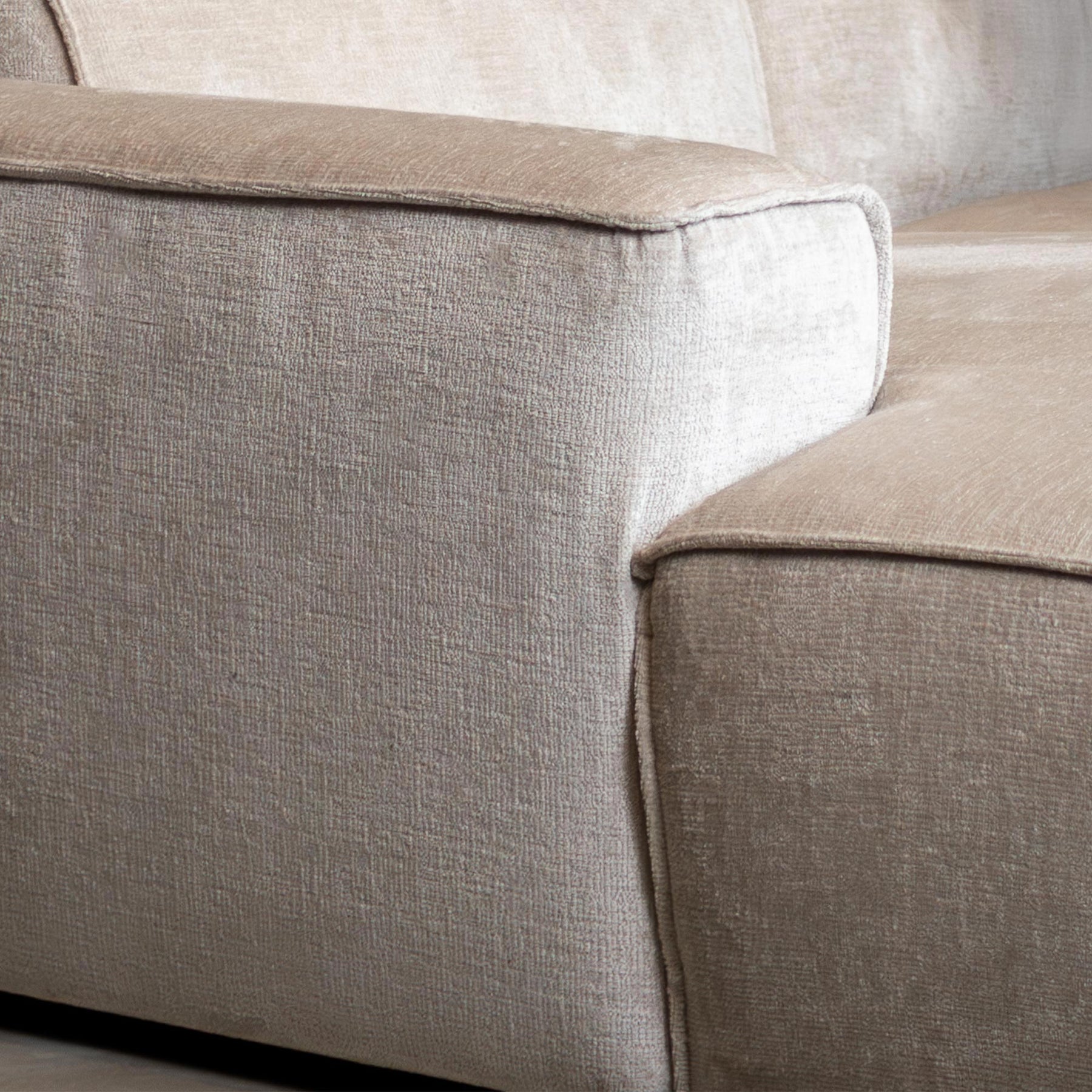 GIULIA Canapé panoramique en tissu beige - Angle droit