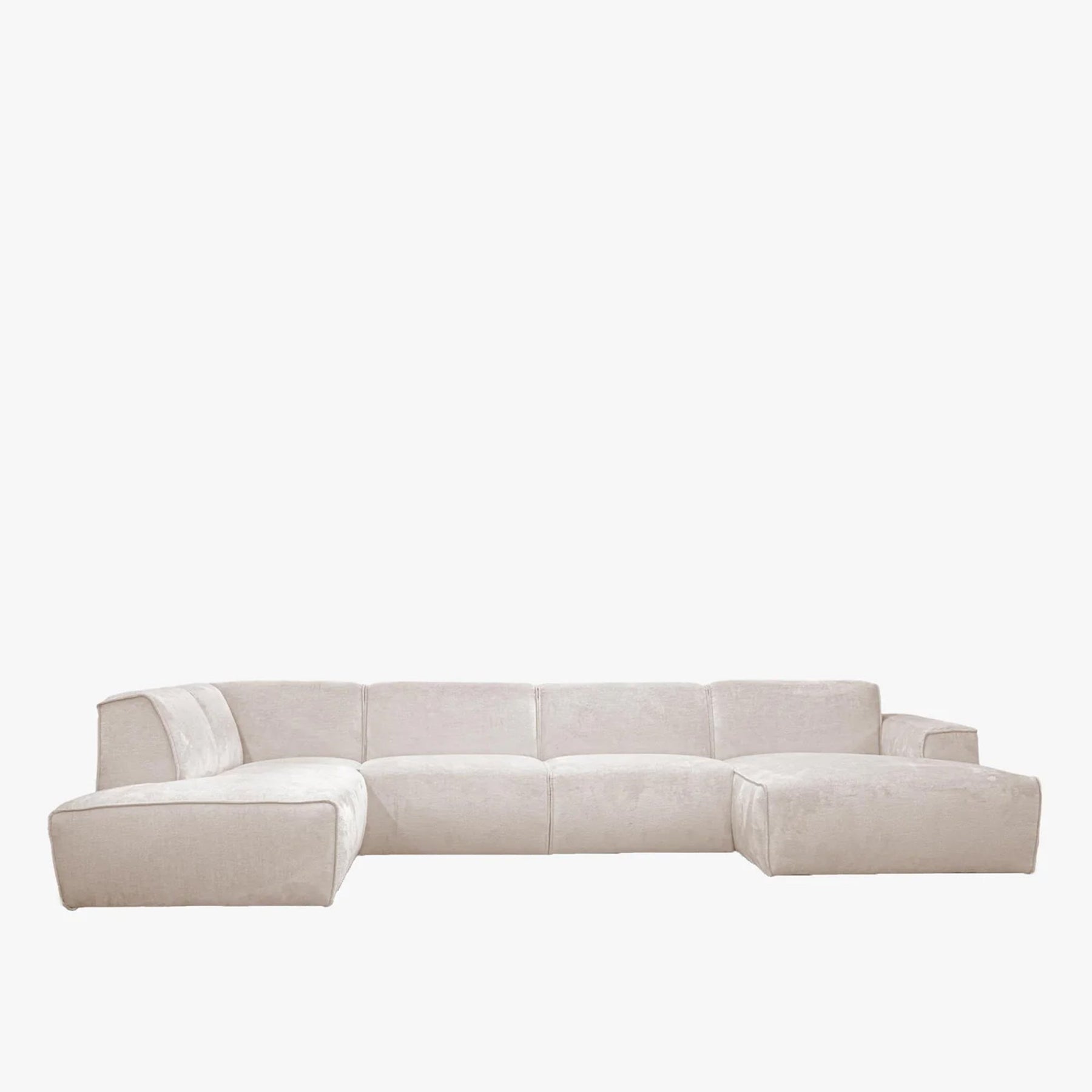 GIULIA Canapé panoramique en tissu beige - Angle droit