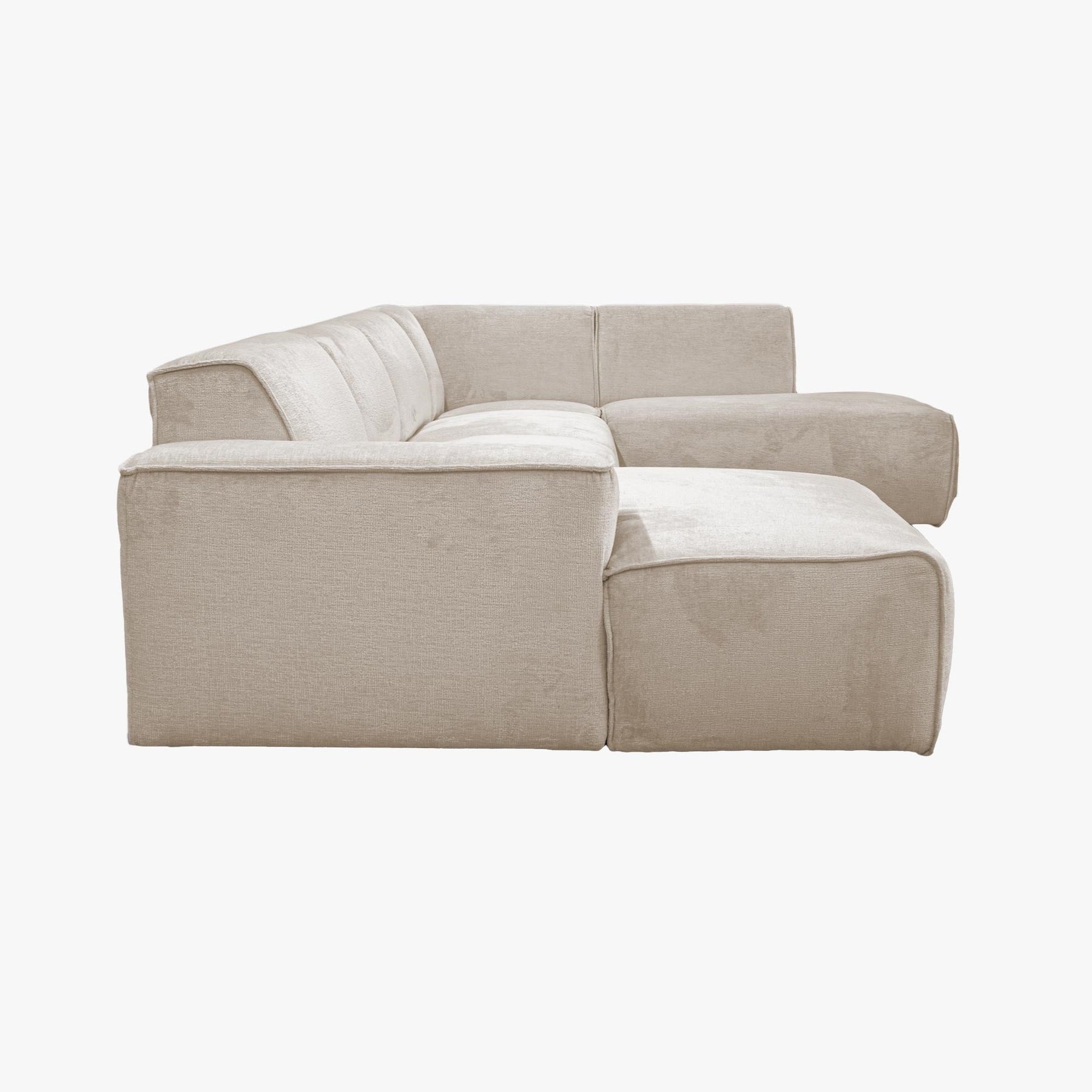 GIULIA Canapé panoramique en tissu beige - Angle droit