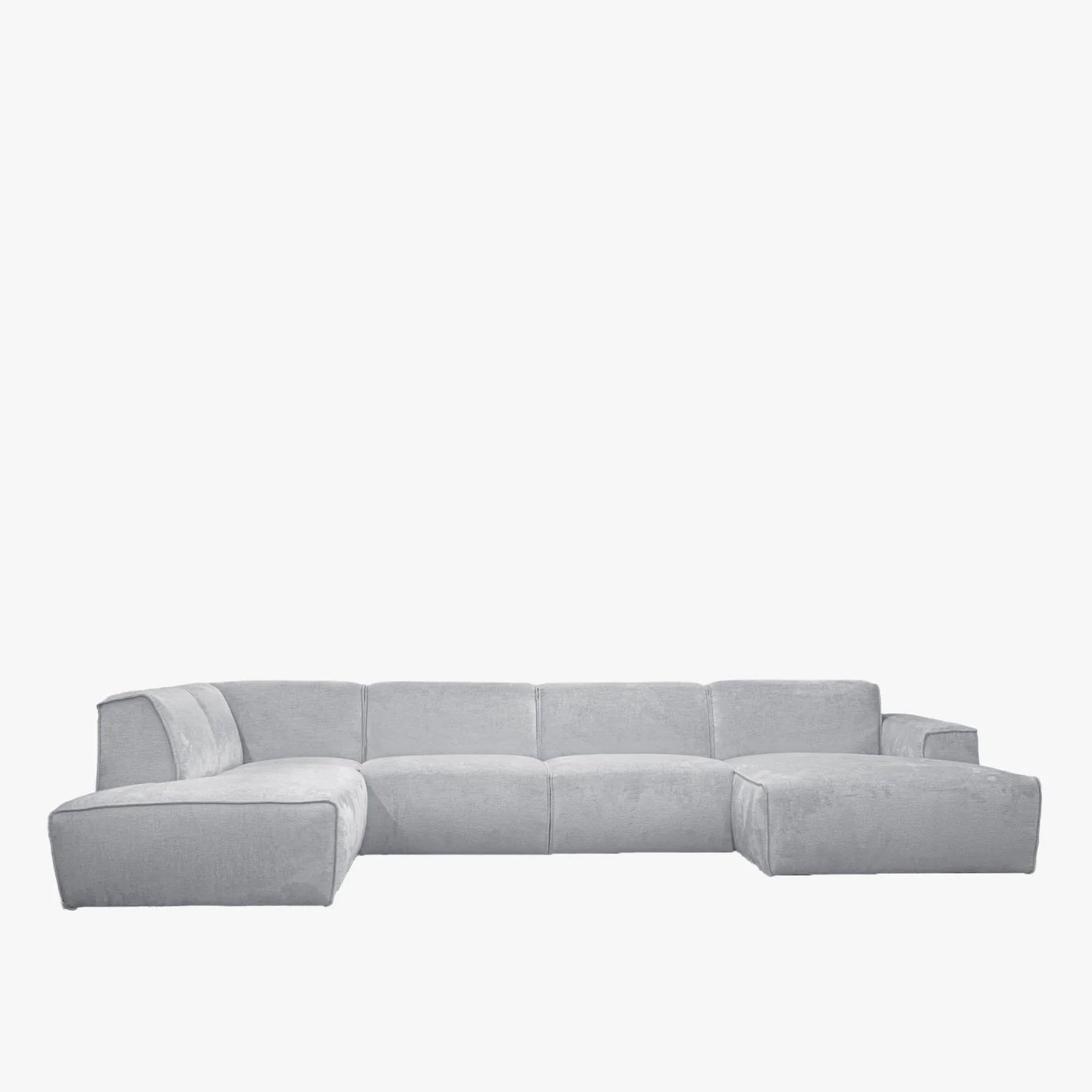 GIULIA Canapé panoramique en tissu gris - Angle droit