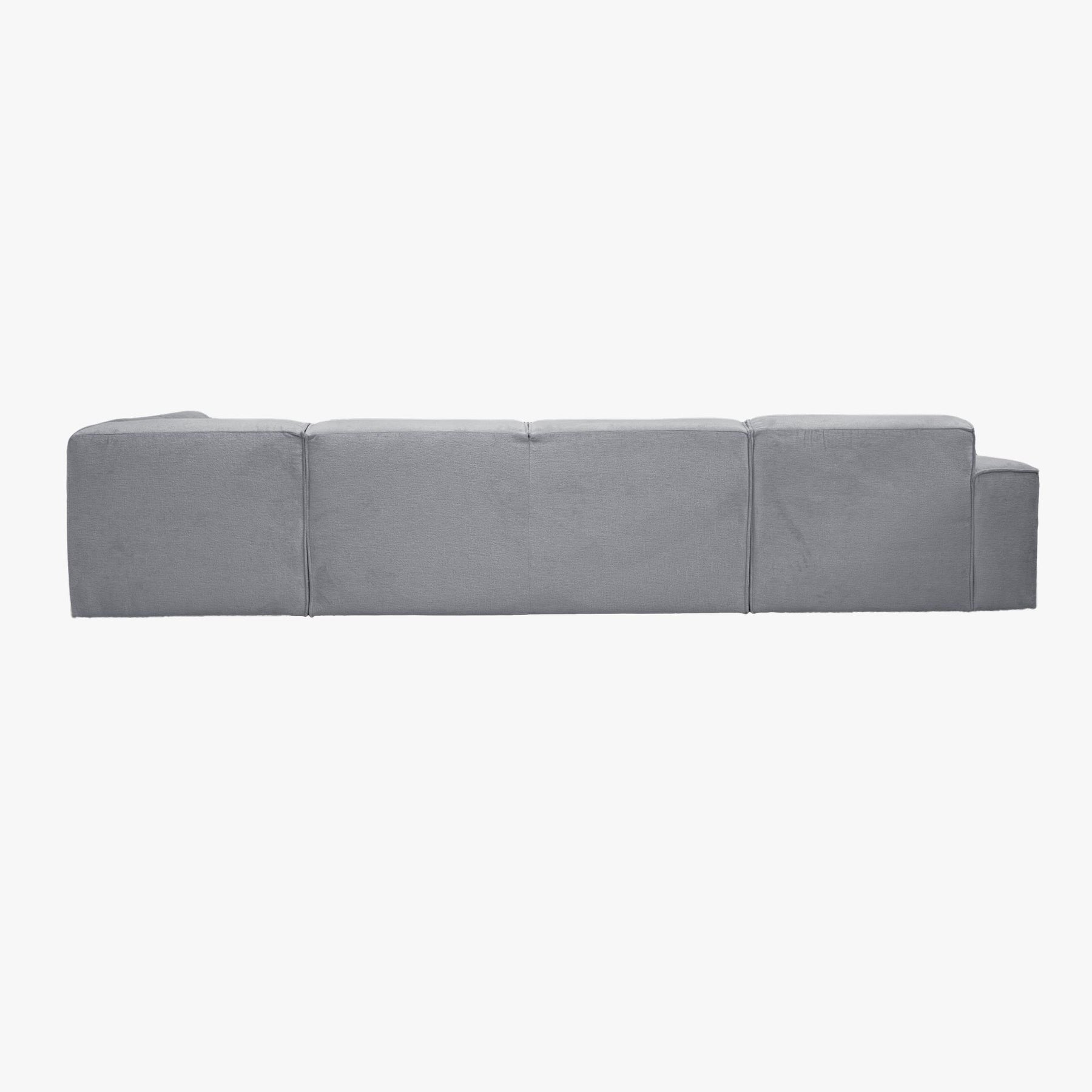 GIULIA Canapé panoramique en tissu gris - Angle droit