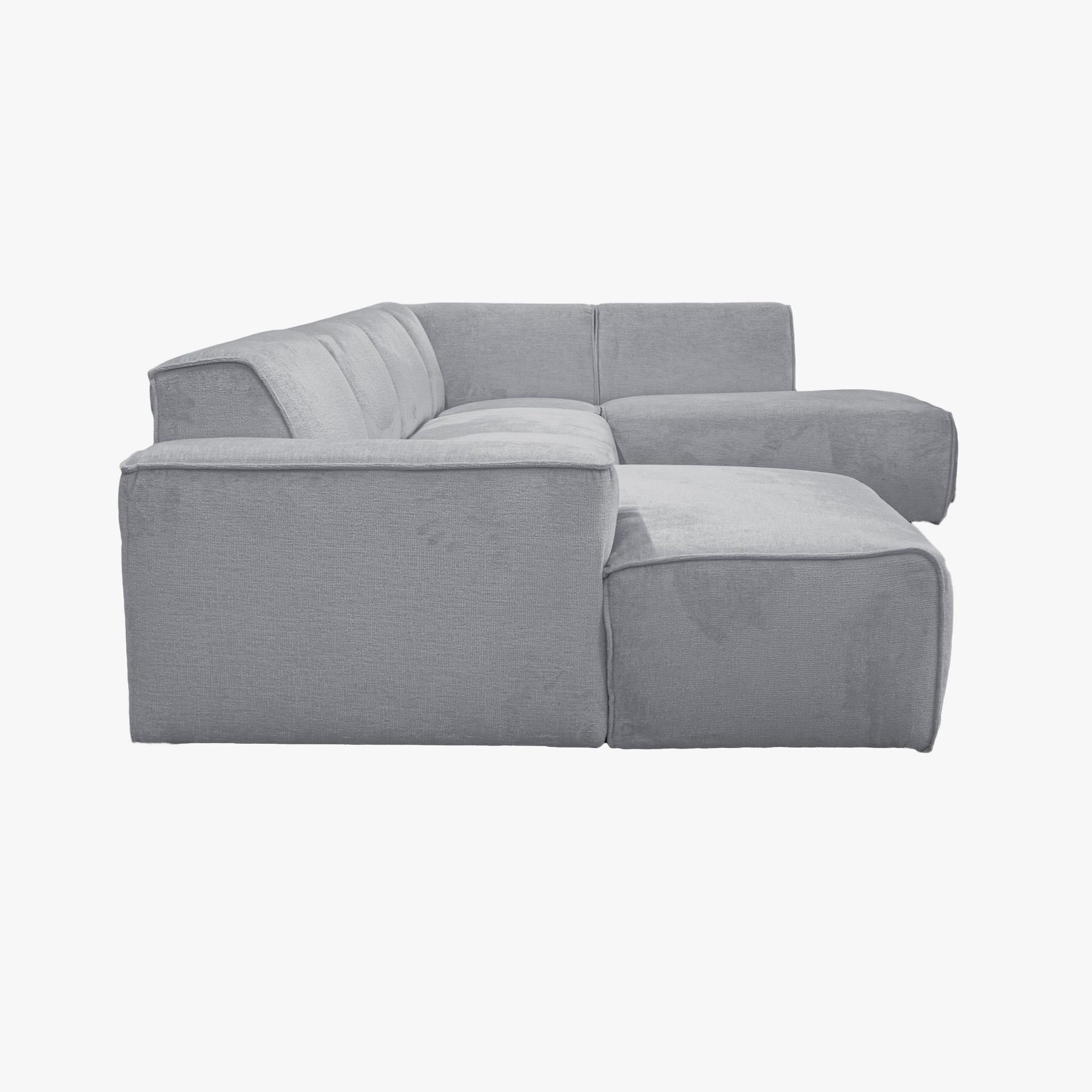 GIULIA Canapé panoramique en tissu gris - Angle droit