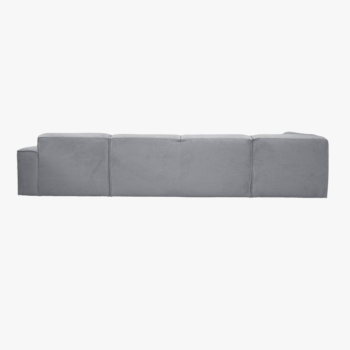 GIULIA Canapé panoramique en tissu gris - Angle gauche