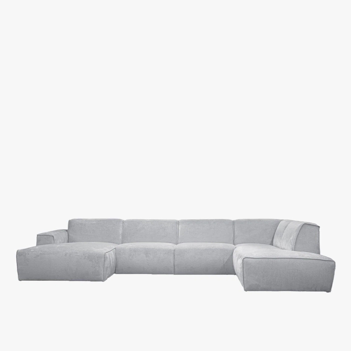 GIULIA Canapé panoramique en tissu gris - Angle gauche
