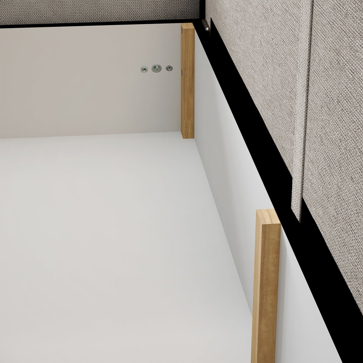 GYLIAN Canapé d'angle réversible et convertible avec coffre en tissu beige