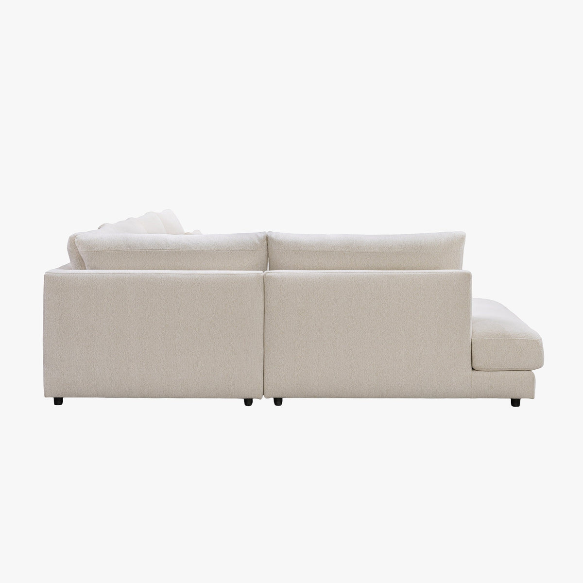 HILONA U Canapé panoramique tissu beige - Angle droit