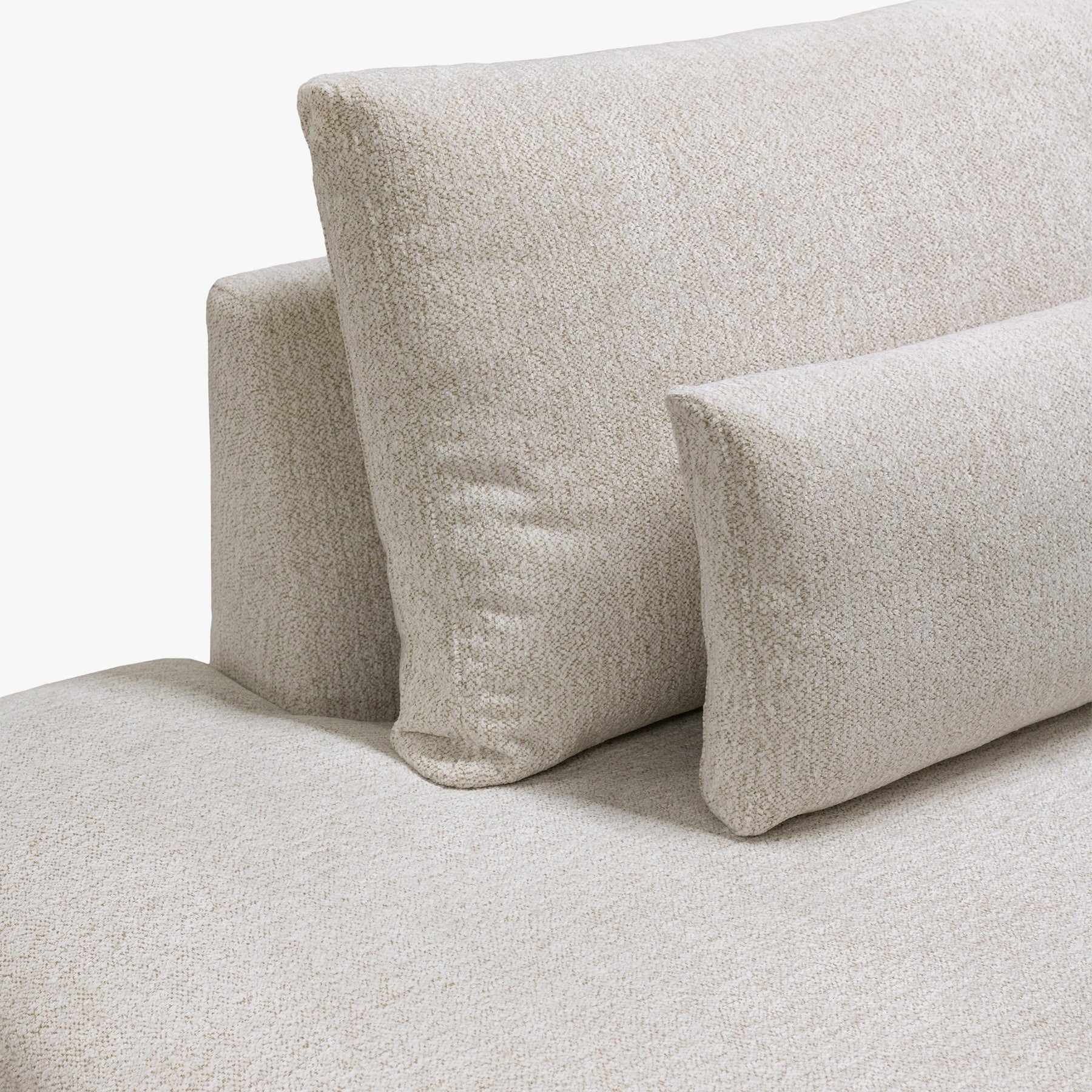 HILONA U Canapé panoramique tissu beige - Angle droit