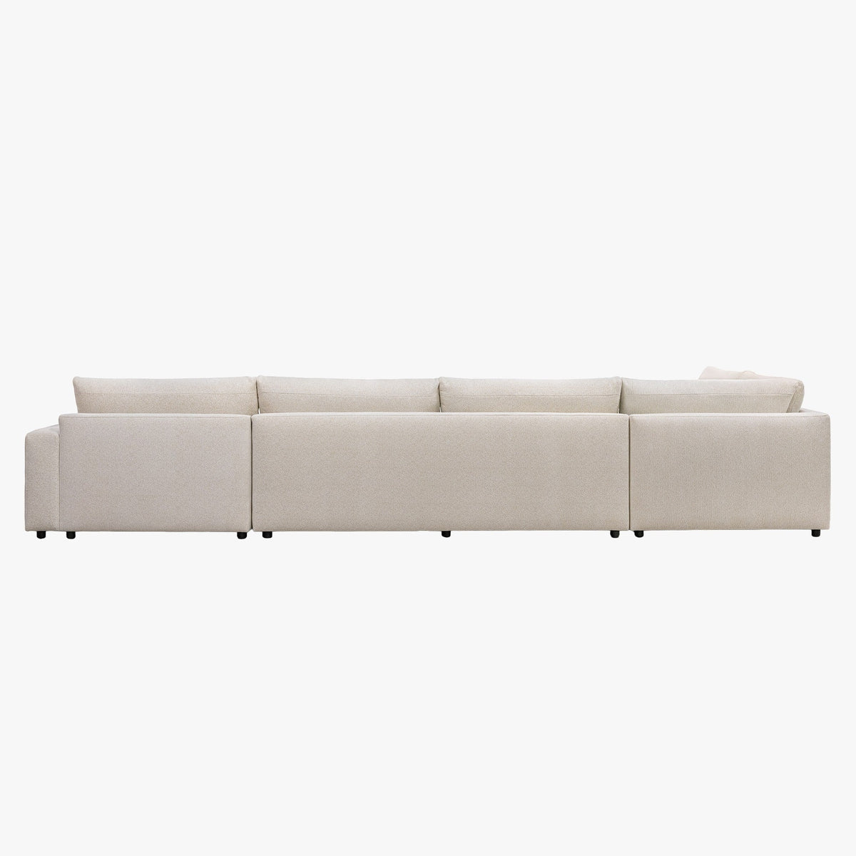 HILONA U Canapé panoramique tissu beige - Angle droit