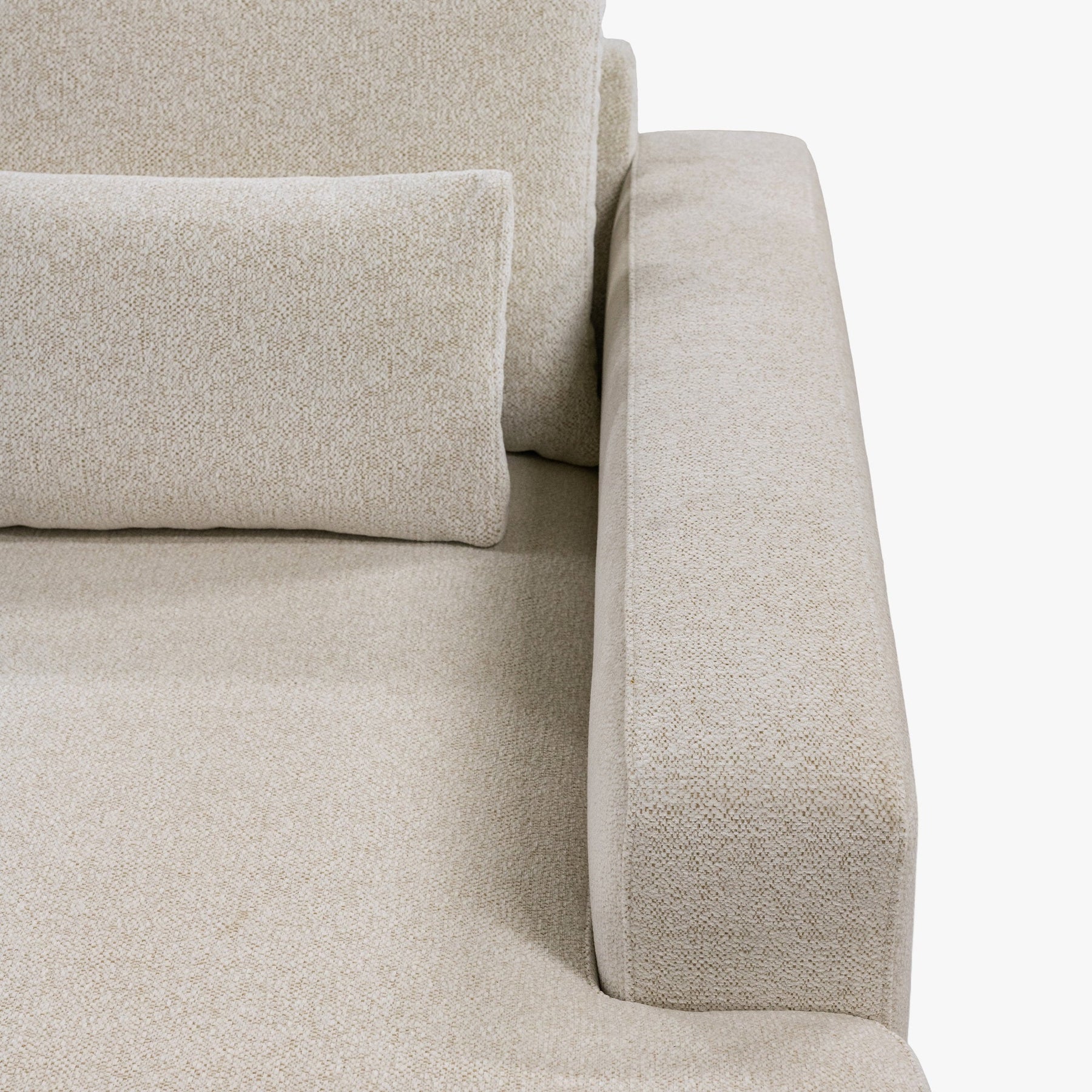 HILONA U Canapé panoramique tissu beige - Angle droit