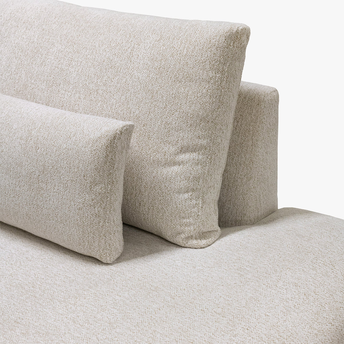 HILONA U Canapé panoramique tissu beige - Angle gauche