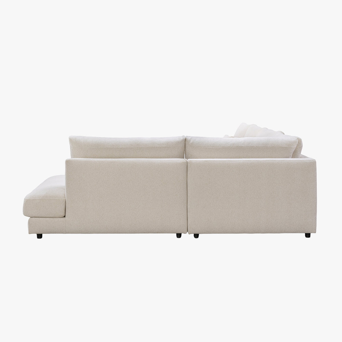 HILONA U Canapé panoramique tissu beige - Angle gauche