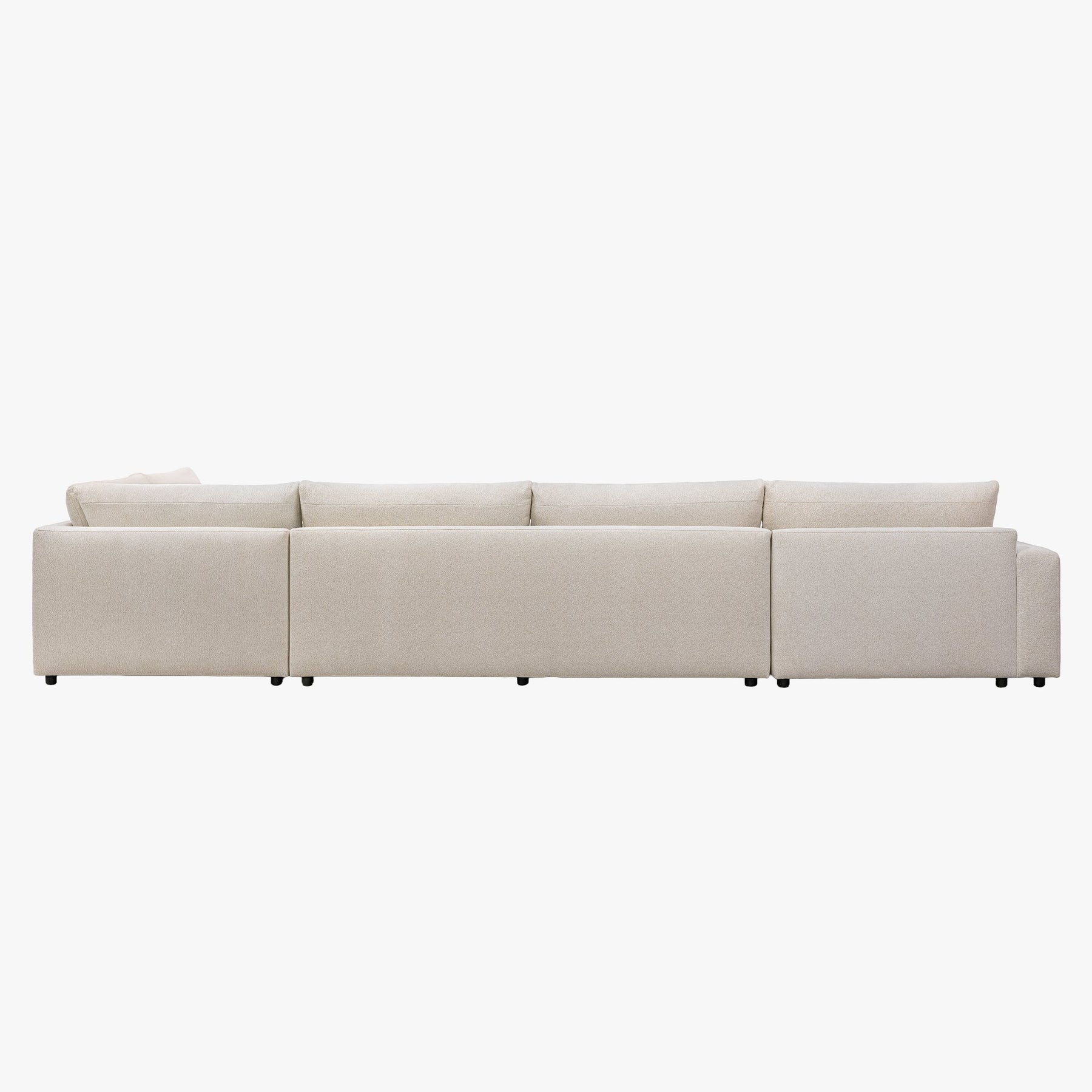 HILONA U Canapé panoramique tissu beige - Angle gauche